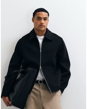 ARKET Double Layer Wool Blend Short Jacket - Blue