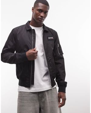 Schott Nyc Bomber ma1 avec poche zippée et écusson à logo - Noir