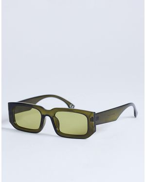 TOPSHOP Milan Rectangle Sunglasses - Green