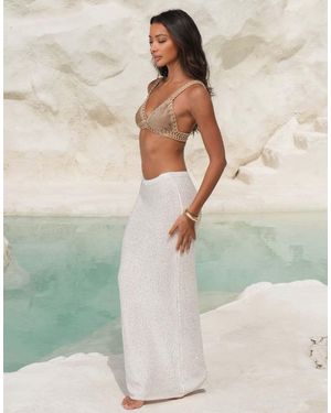 Moda Minx X Alejandra Vidal Sequin Knit Maxi Skirt - Green