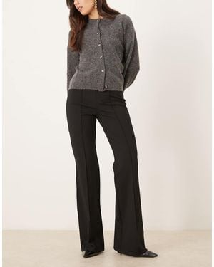 Mango Seam Detail Flared Trouser - Black