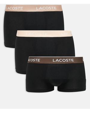 Lacoste 3 Pack Trunks - Black