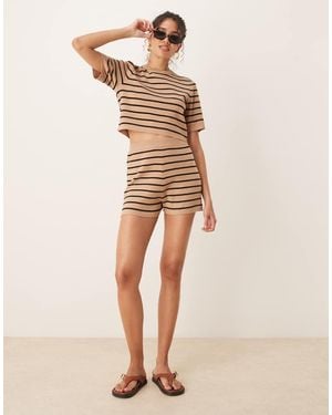 Brave Soul Co-Ord Knitted Shorts - Natural
