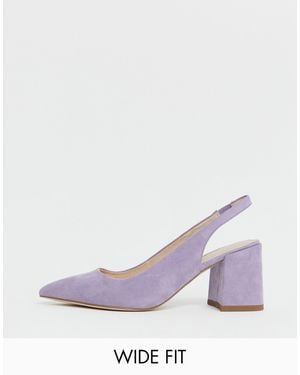 ASOS Wide Fit Samson Slingback Mid Heels - Purple