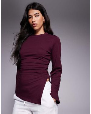 ASOS Asymmetrisch T-Shirt Met Versmalde Zijkant - Paars