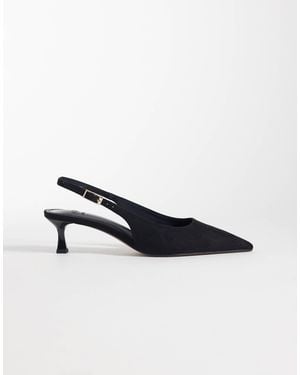 ASOS Skip Slingback Kitten Heel Shoes - Black