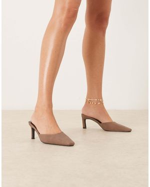 Raid Wide Fit Alya Heeled Mules - Natural