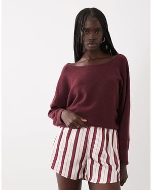 ASOS Satin Pull On Short Co-ord - Red