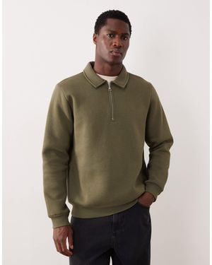 ASOS Sweat à col zippé - Vert
