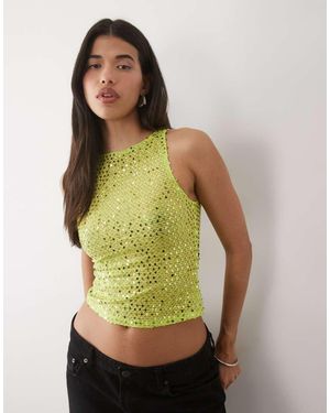 Motel Dudley Top Con Paillettes - Verde