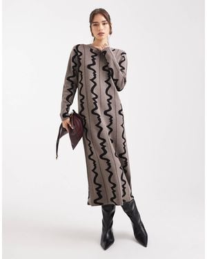 Object Knitted Midi Dress - White