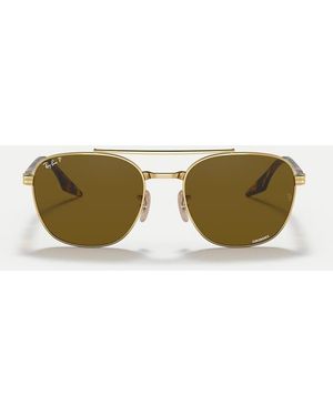 Ray-Ban Rb3688 Square Polarised Sunglasses With Lens - Natural