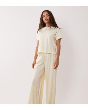 ASOS Asos Design Petite Mix & Match Cotton Pyjama Trouser - Natural