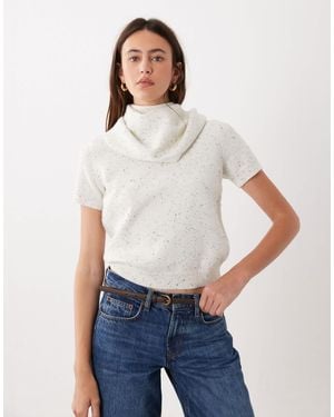 4th & Reckless Knit Scarf Detail Top - Blue