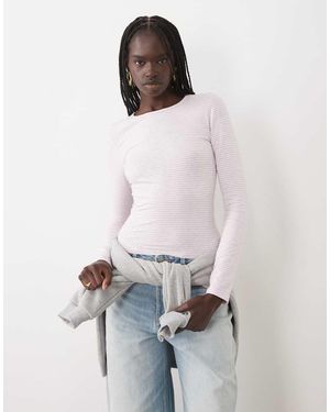 Cotton On Maglia A Maniche Lunghe Liscia Da Tutti I Giorni A Righe Lisa - Bianco