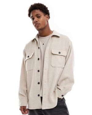 Jack & Jones Heavy Brushed Twill Overshirt - Natural