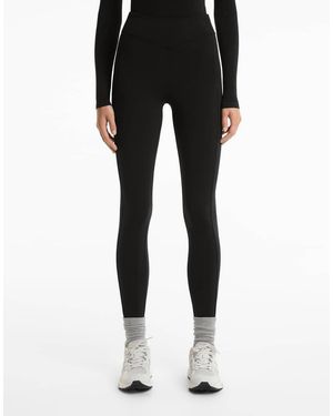 Oysho Warm High-Rise Ankle-Length Leggings With Pockets 70 Cm - Black