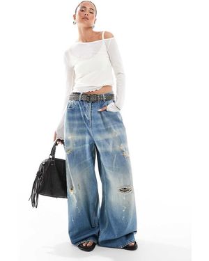 Collusion X025 Low Rise Xl baggy Jeans - Blue