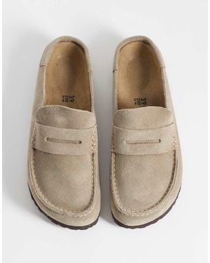 Birkenstock Naples Narrow Fit Suede Clogs - White