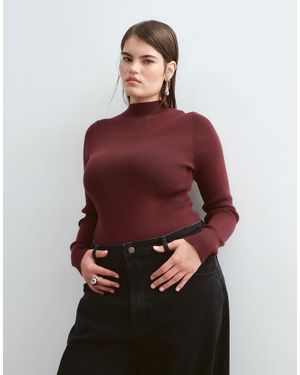 ARRANGE Curve weicher strick-body mit langen ärmeln - Rot