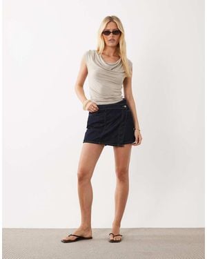 Jdy Asymmetrische Denim Skort - Blauw
