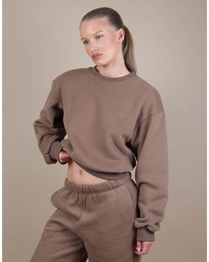 SIMMI Kendall Oversized Cropped Sweatshirt - Brown