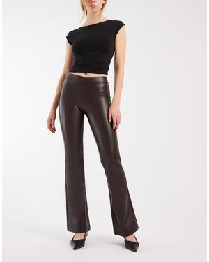 ONLY Faux Leather Flared Trousers - Black