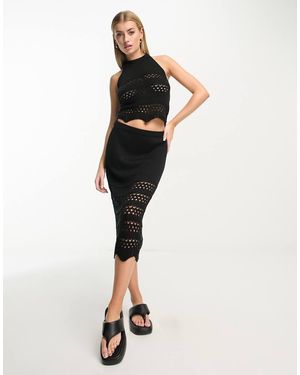 Urban Classics Crochet Halterneck Top - Black