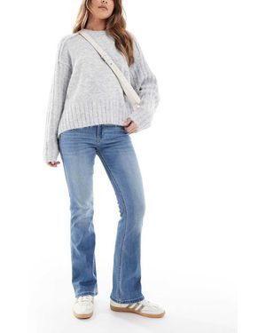 Hollister Jeans Bootcut A Vita Medio Alta Lavaggio Medio - Blu
