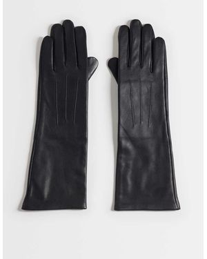 ASOS Guantes Largos De Cuero En - Negro