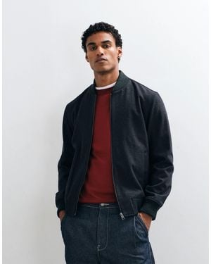 Mango 100 % woll-bomberjacke - Blau