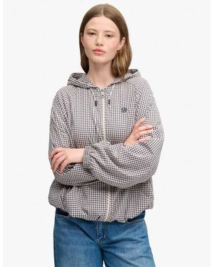 Superdry Checked Raglan Windbreaker Jacket - Grey