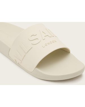 AllSaints biggy Tonal Logo Rubber Sliders - Natural