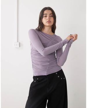 Monki – durchscheinendes oberteil - Lila