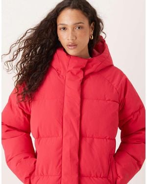 JJXX Hooded Puffer Jacket - Red