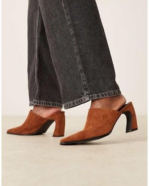 Raid Hania Curved Heel Mules With Pointed Toe - Black