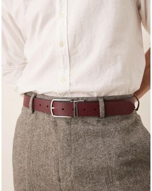 ASOS Saffiano Leather Reversible Belt - Natural