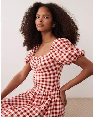 ASOS Ruched Front Mini Day Dress - Red