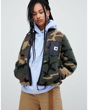 Carhartt – teddy-jacke mit military-muster - Mehrfarbig