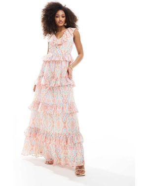 ANAYA V Neck Maxi Dress - Pink