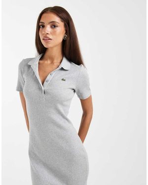 Lacoste Maxi Jersey Polo Dress - White