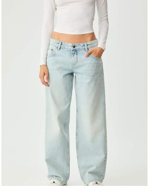 Stradivarius Baggy Jeans Met Halfhoge Taille - Blauw