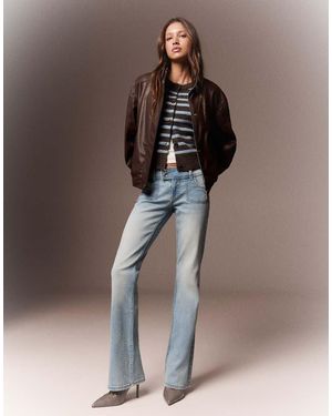 Bershka Leather Effect Jacket - Brown