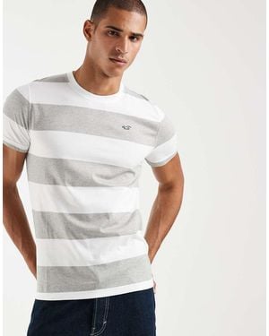 Hollister Premium Heavyweight Boxy T-shirt With Front Stripe - White
