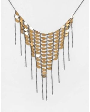 Pull&Bear – wasserfall-halskette - Weiß