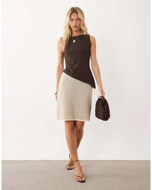 Mango Midi Skirt - Natural