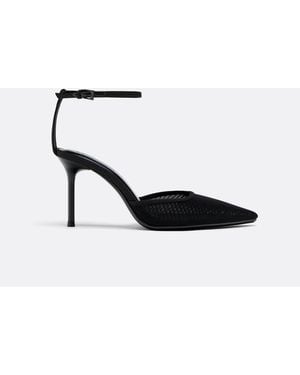 Stradivarius Mesh High-Heel Shoes - White
