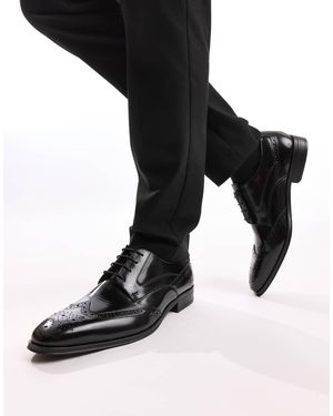 Base London Steeple Brogue Shoe - Black