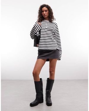 Collusion Oversized Boxy Raglan T-Shirt Met Streep - Meerkleurig
