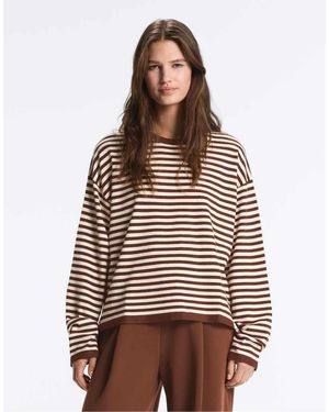 Oysho Long-sleeved Striped Jumper - Brown
